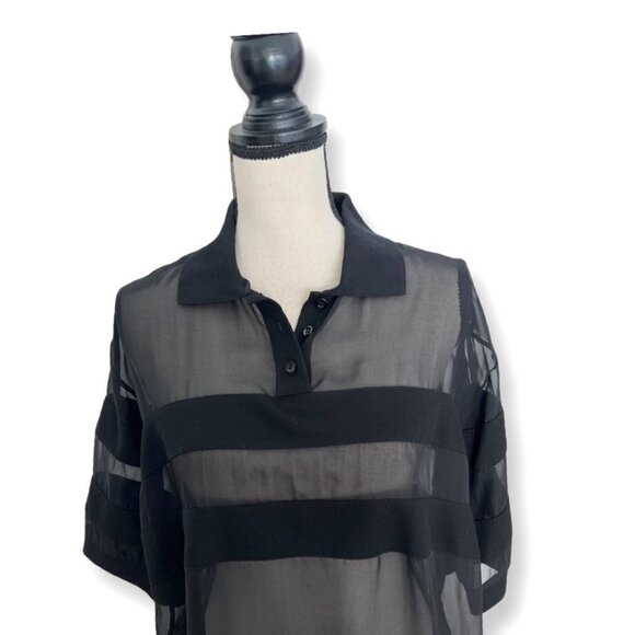 Givenchy Paris sheer stripped silk blouse size 38 - Picture 2 of 6